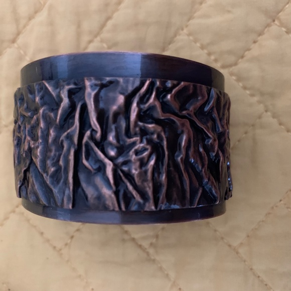 Set of Three Copper Tone Metal Cuff Bracelets - Picture 4 of 8